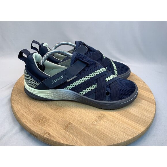 JSport Shoes - JSport Essex Sneaker 7M Women’s Wet Dry Hook And Loop Closure Blue Green